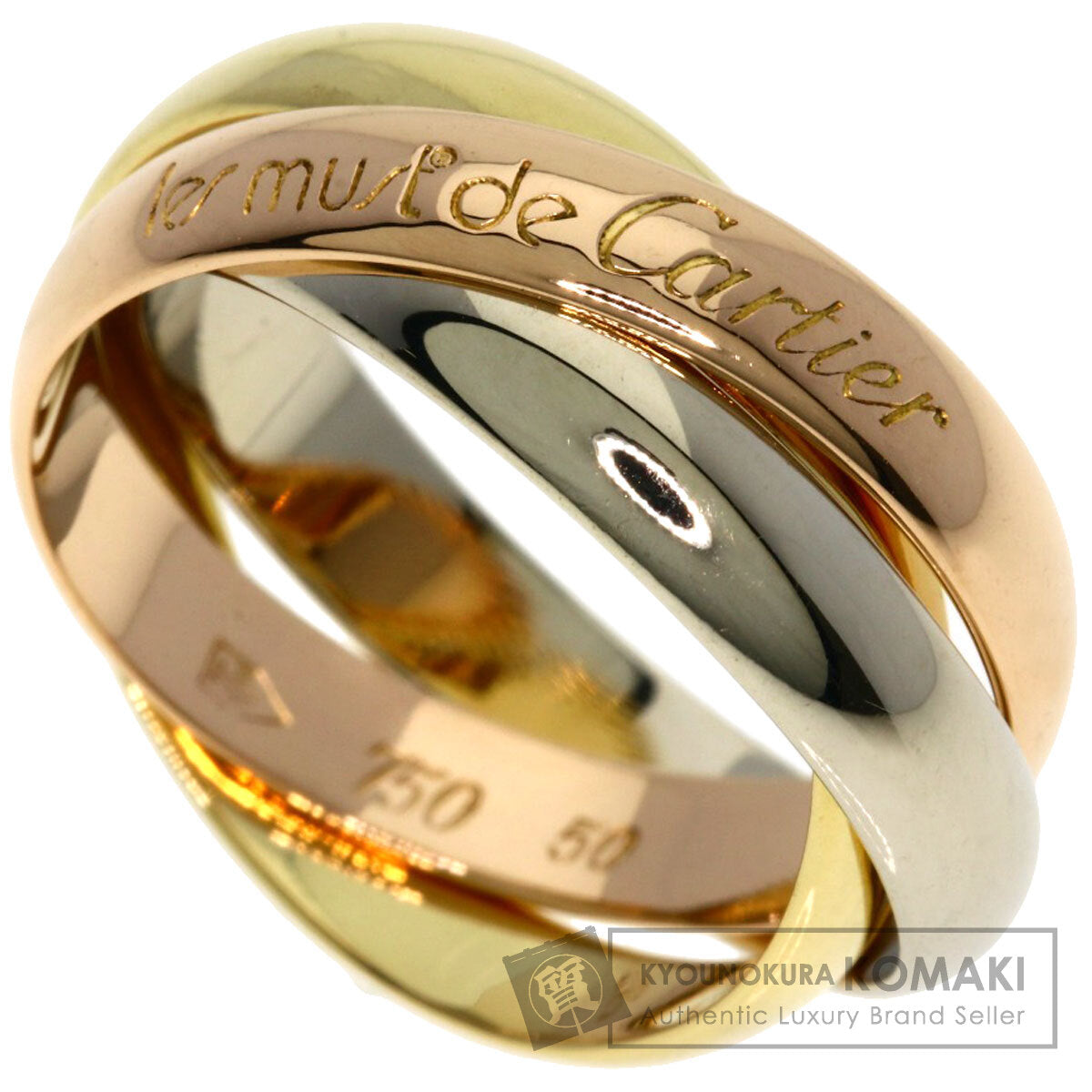 CARTIER Trinity #50 Ring K18 Yellow Gold 18K Pink GoldLadies [Used]