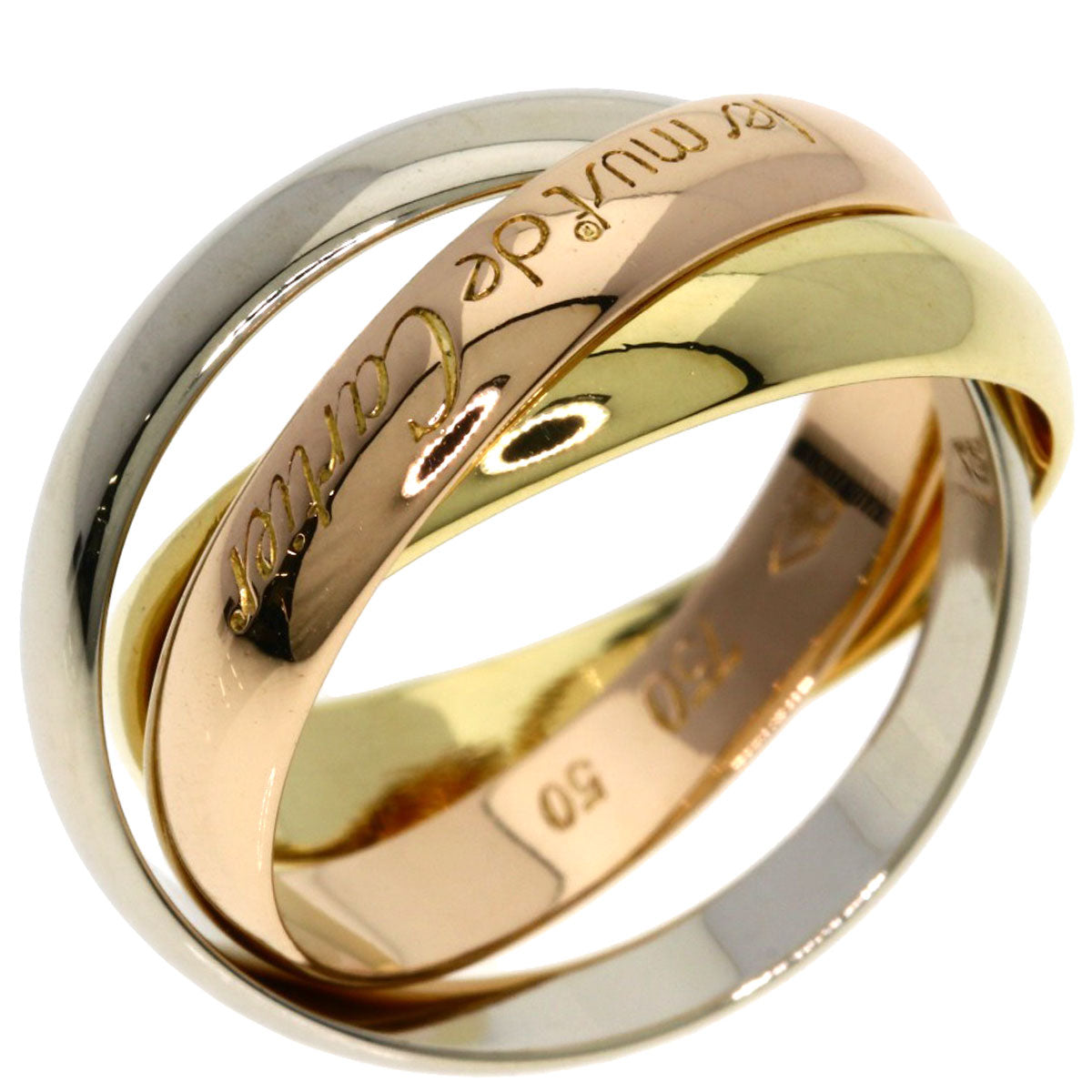 CARTIER Trinity #50 Ring K18 Yellow Gold 18K Pink GoldLadies [Used]