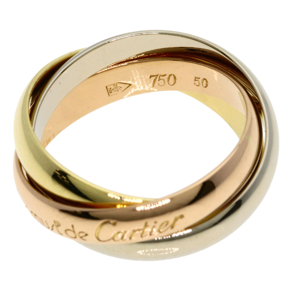 CARTIER Trinity #50 Ring K18 Yellow Gold 18K Pink GoldLadies [Used]