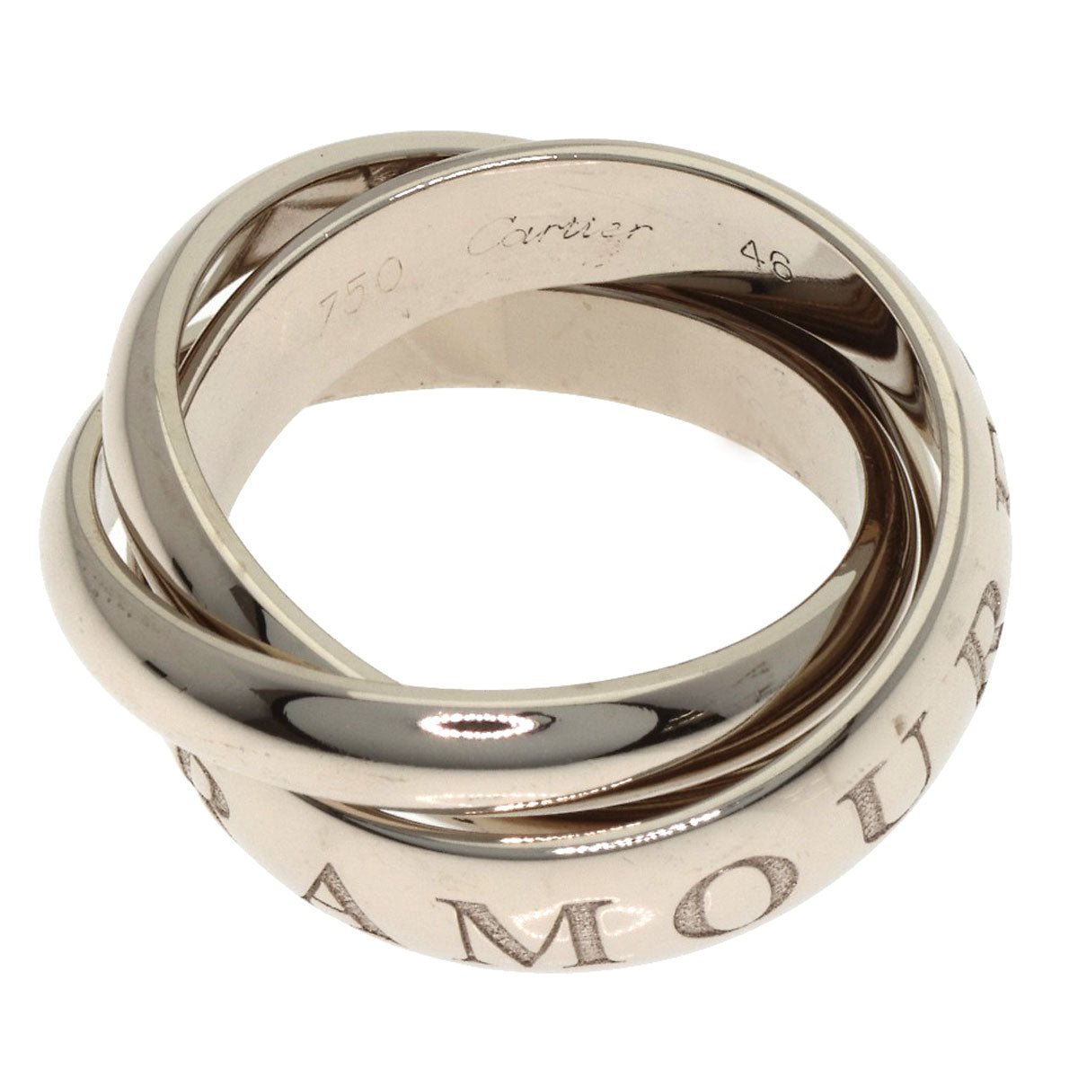 CARTIER Trinity 1998 Christmas Limited Edition #46 Ring K18 White Gold Ladies [Used]