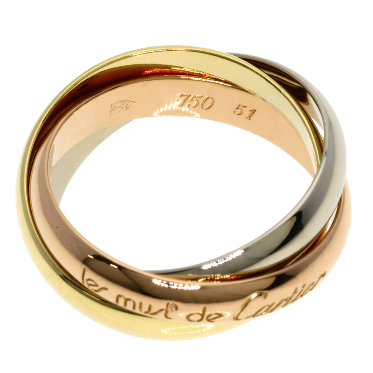 CARTIER Trinity #51 Ring K18 Yellow Gold 18K Pink GoldLadies [Used]