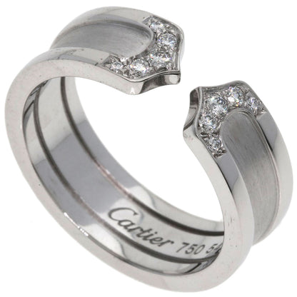 CARTIER C2 Ring Diamond SM #54 Ring K18 White Gold Ladies [Used]