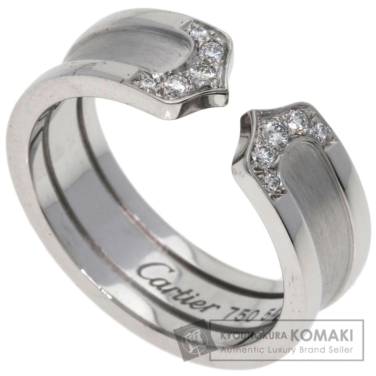 CARTIER C2 Ring Diamond SM #54 Ring K18 White Gold Ladies [Used]