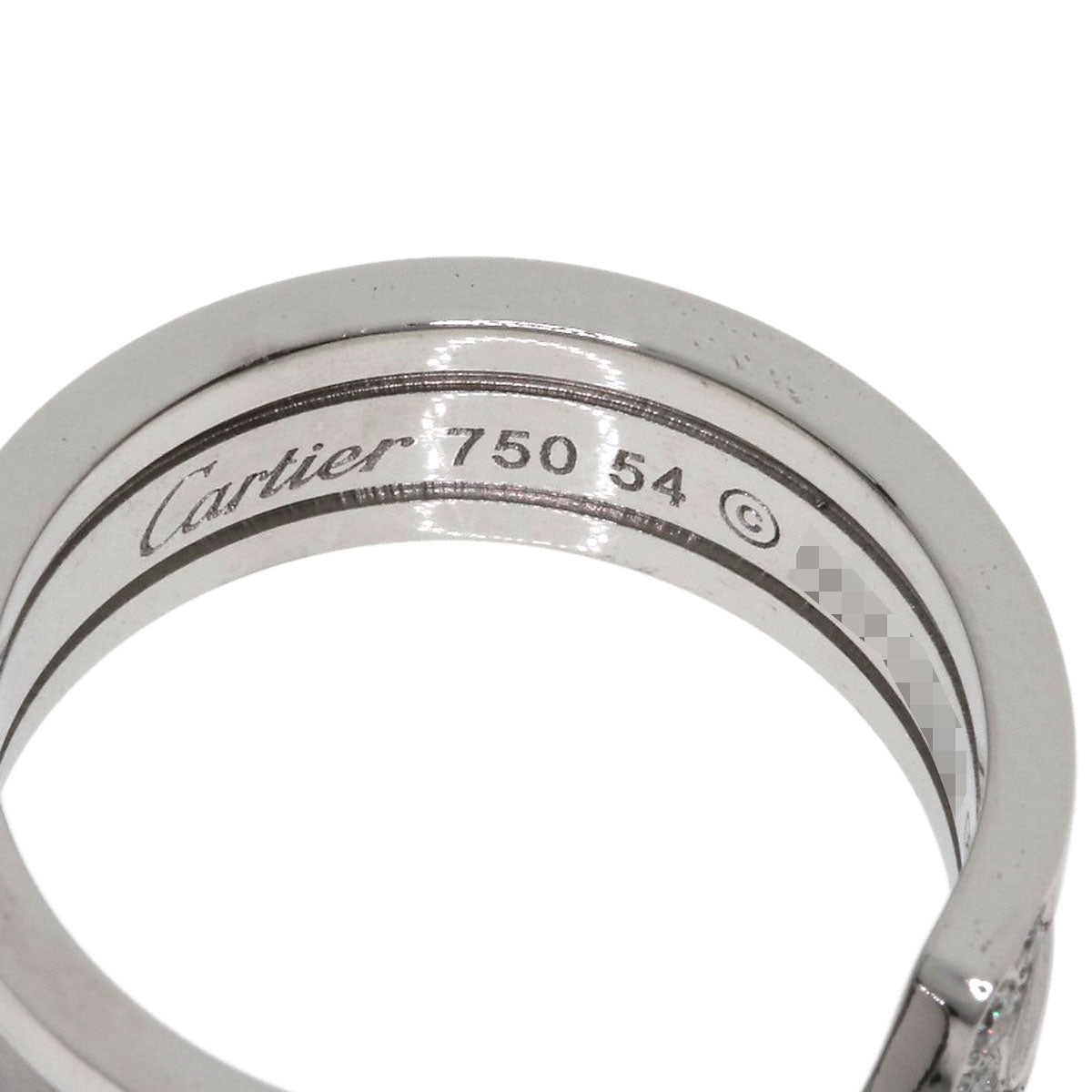 CARTIER C2 Ring Diamond SM #54 Ring K18 White Gold Ladies [Used]