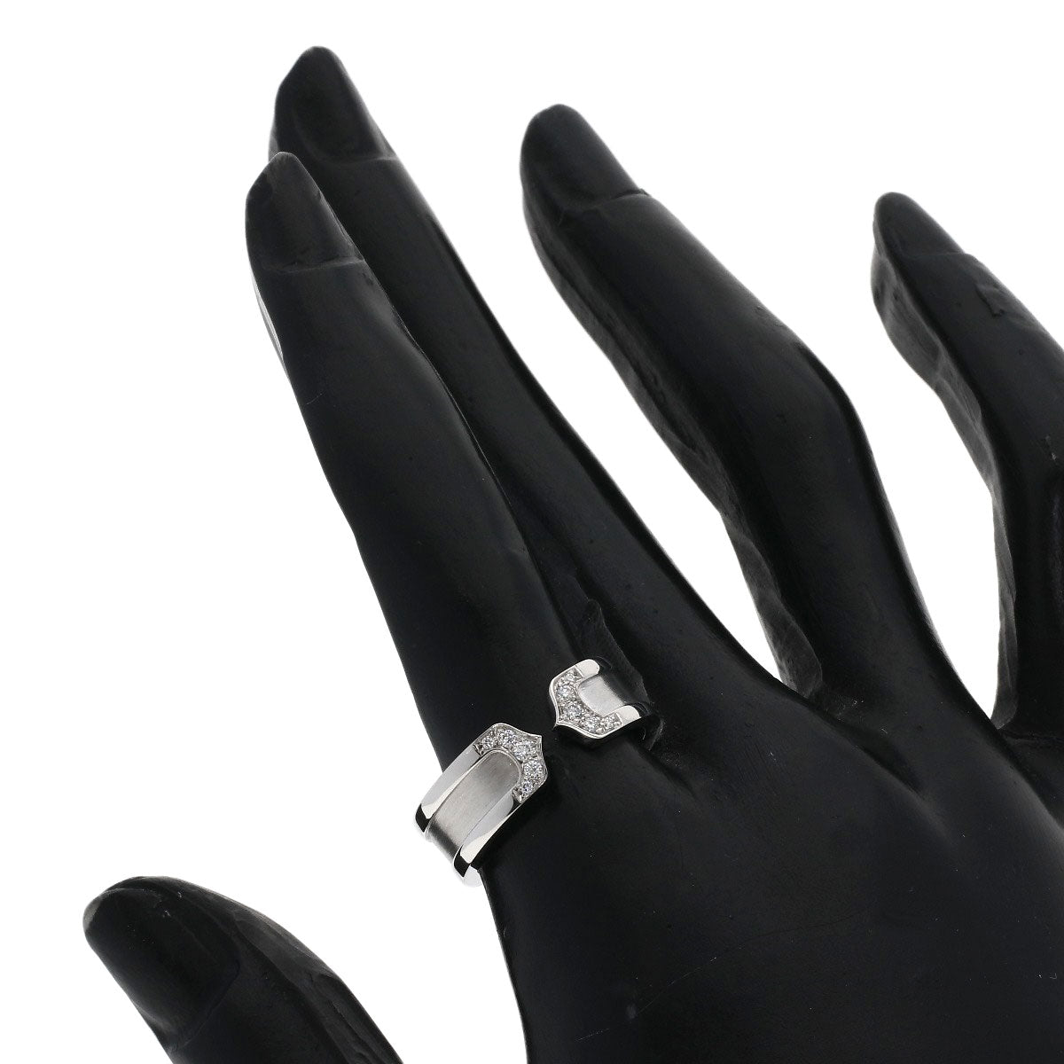 CARTIER C2 Ring Diamond SM #54 Ring K18 White Gold Ladies [Used]