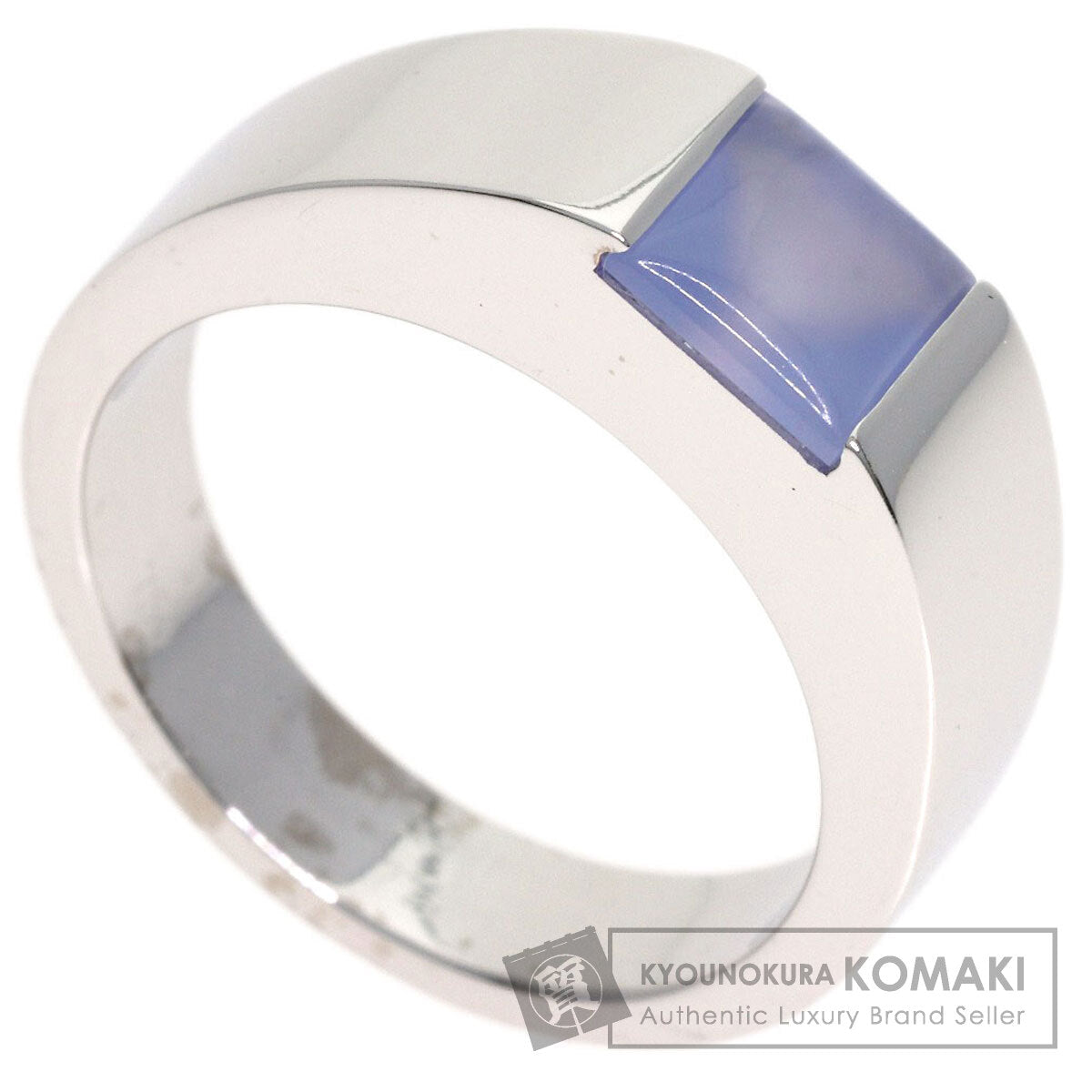 CARTIER Tank Ring Chalcedony #51 Ring K18 White Gold Ladies [Used]