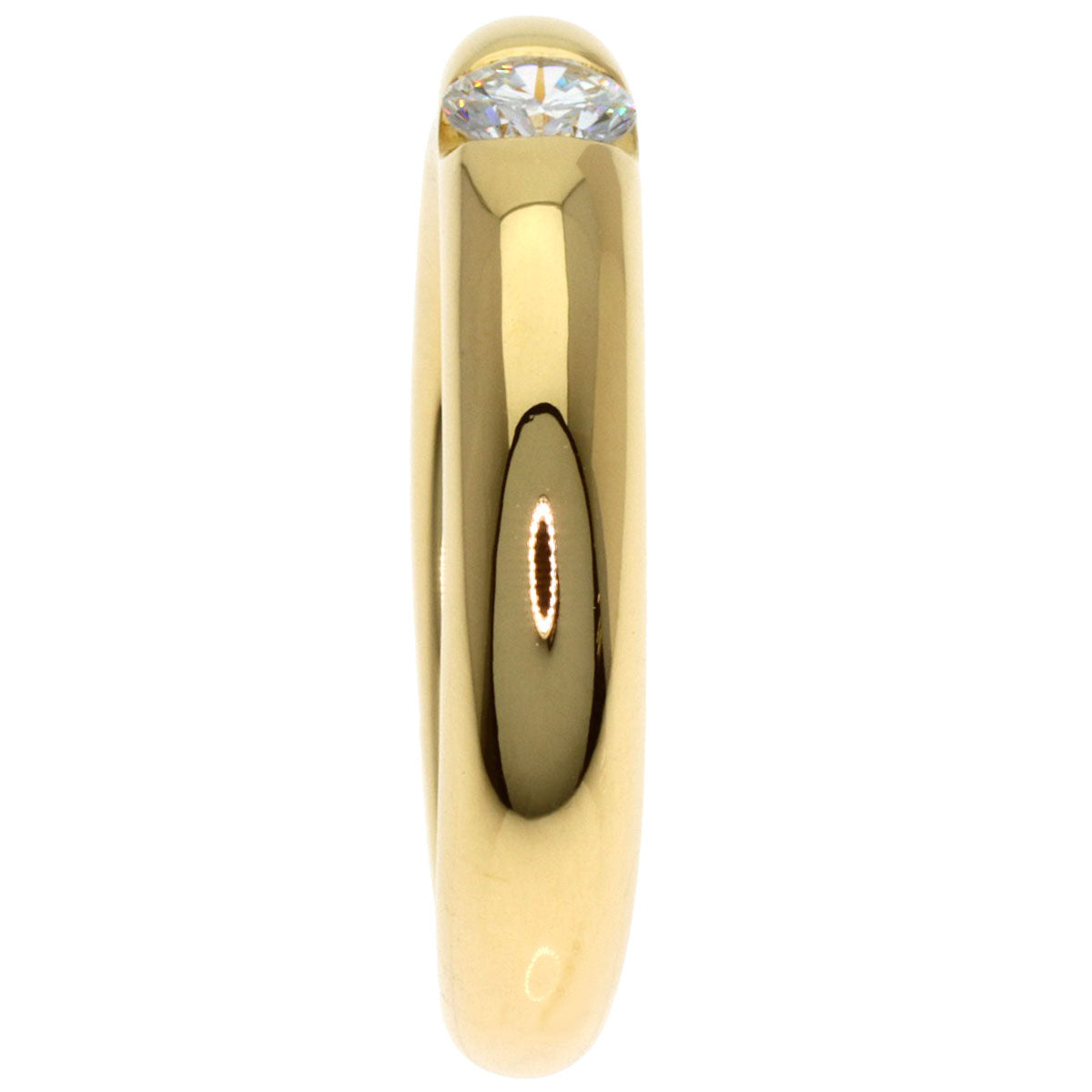 CARTIER Ellipse Diamond #53 Ring K18 Yellow Gold Ladies [Used]