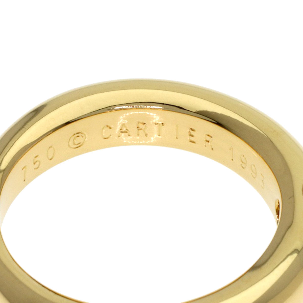CARTIER Ellipse Diamond #53 Ring K18 Yellow Gold Ladies [Used]