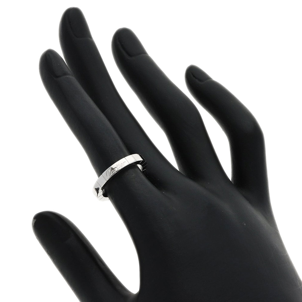CARTIER Laniere # 49 Ring K18 White Gold Ladies [Used]