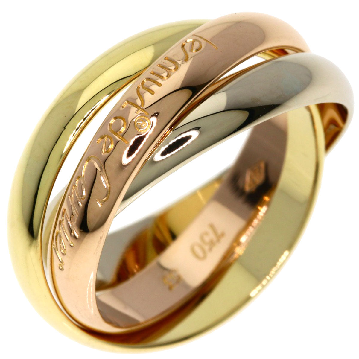 CARTIER Trinity #53 Ring K18 Yellow Gold 18K Pink GoldLadies [Used]