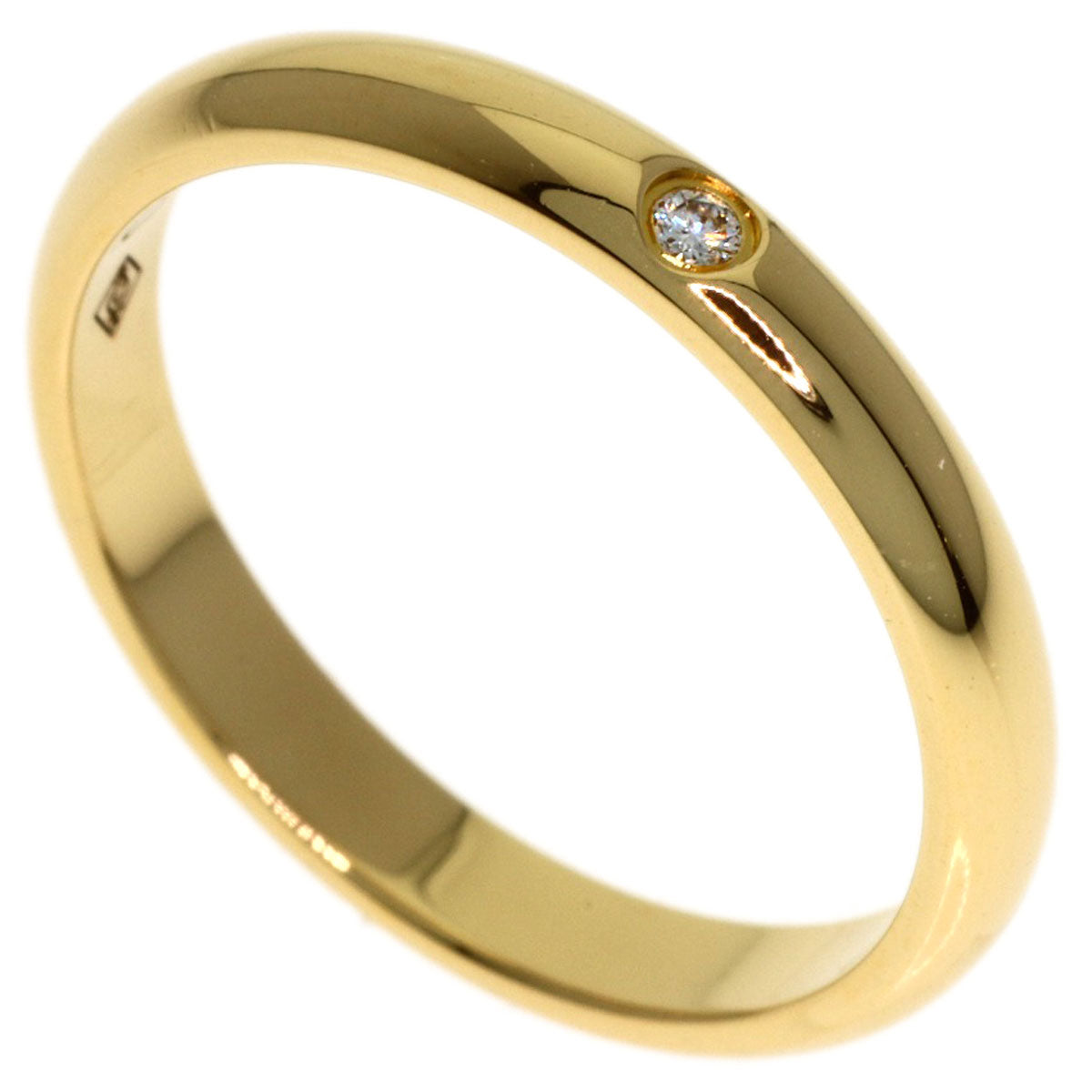 CARTIER Wedding 1P Diamond #47 Ring K18 Yellow Gold Ladies [Used]