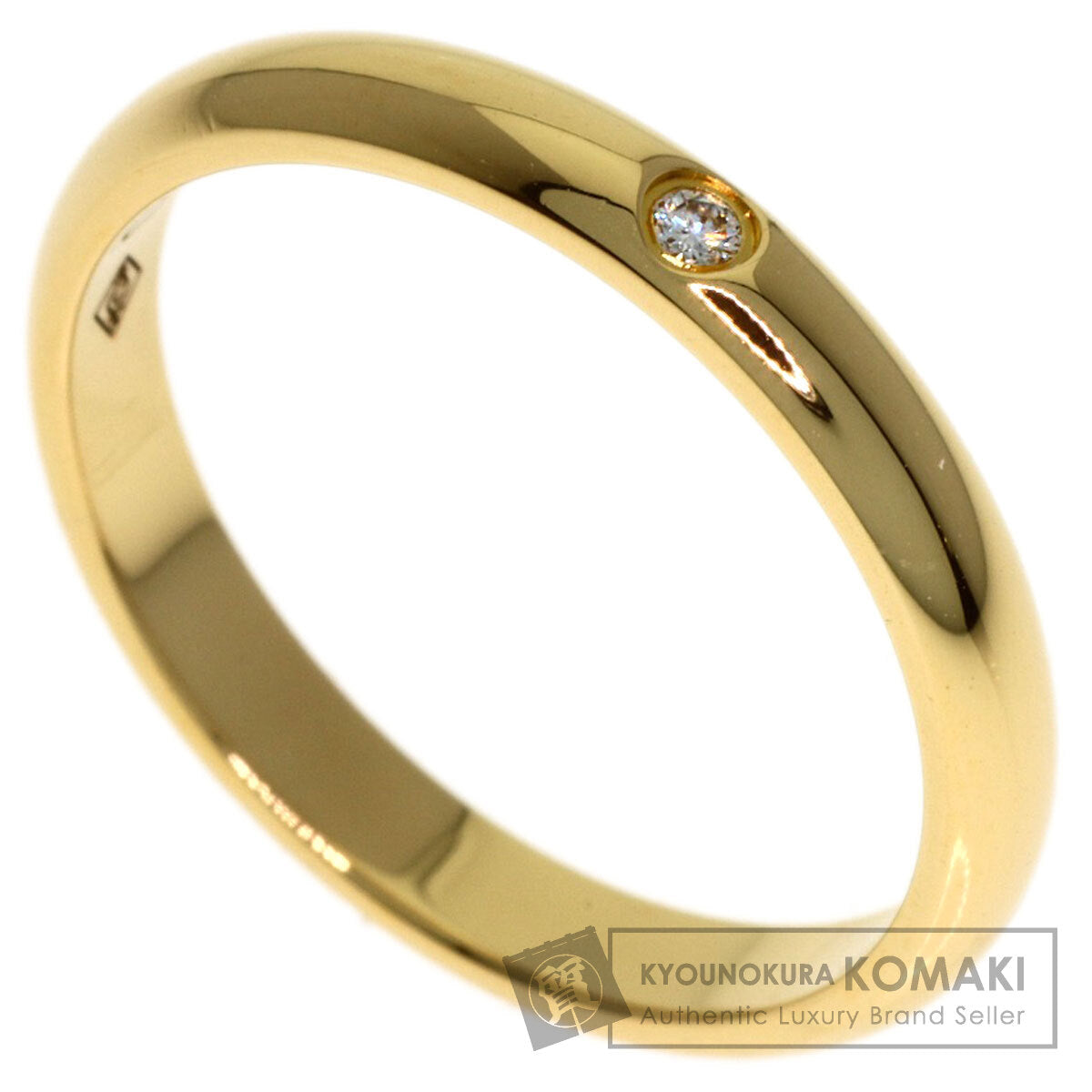 CARTIER Wedding 1P Diamond #47 Ring K18 Yellow Gold Ladies [Used]