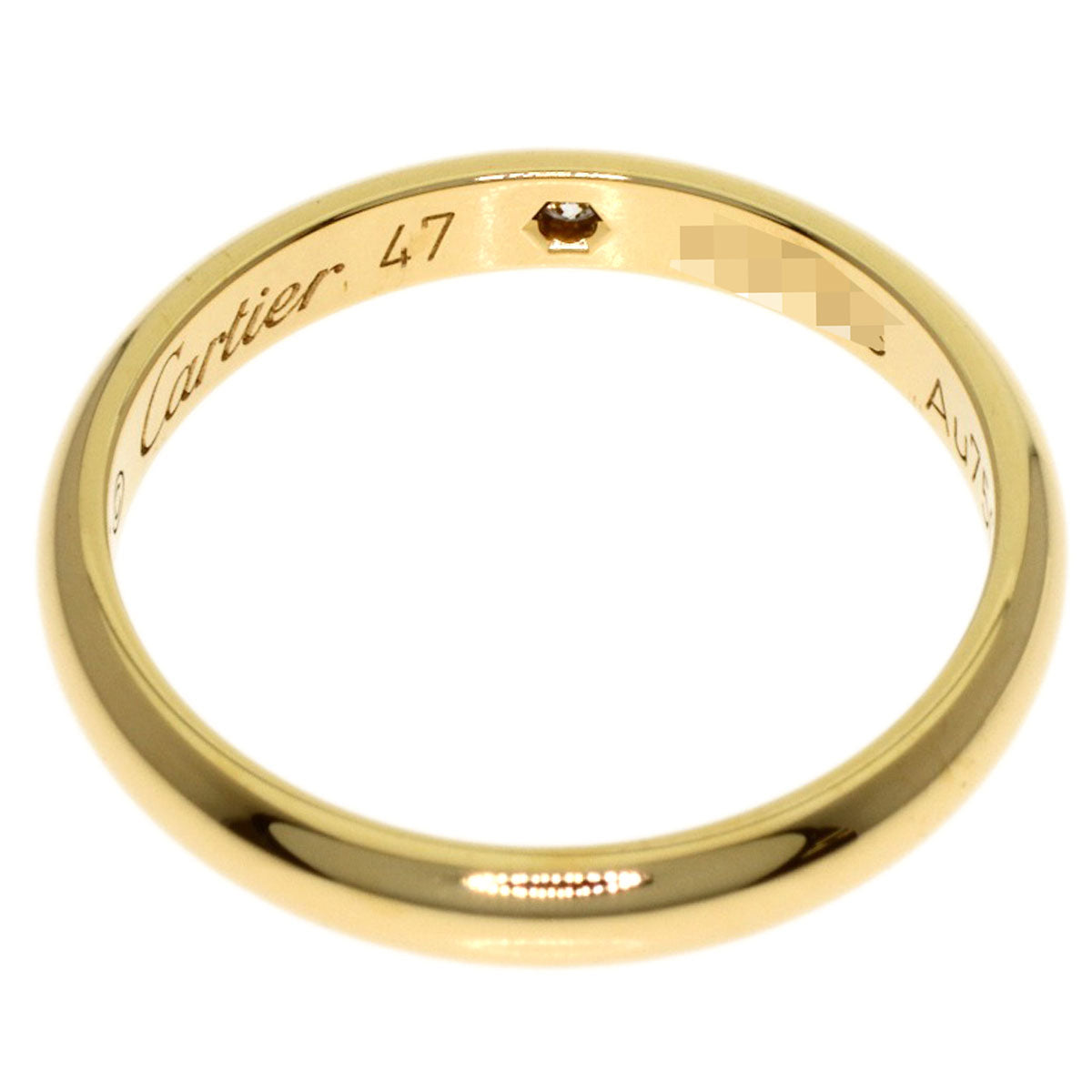 CARTIER Wedding 1P Diamond #47 Ring K18 Yellow Gold Ladies [Used]