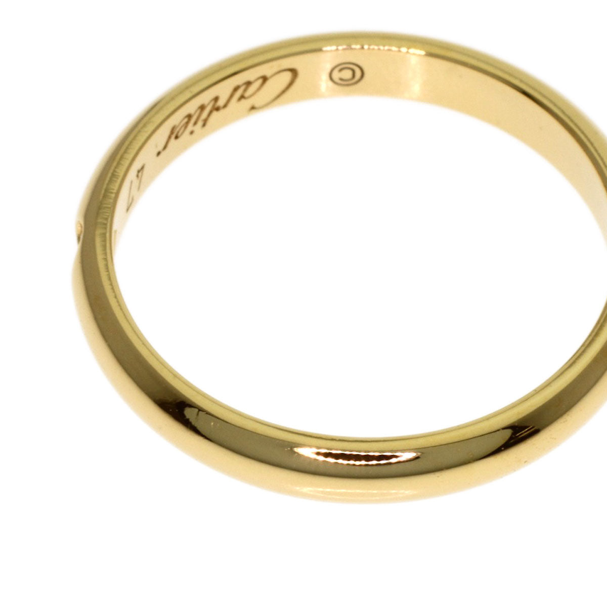 CARTIER Wedding 1P Diamond #47 Ring K18 Yellow Gold Ladies [Used]