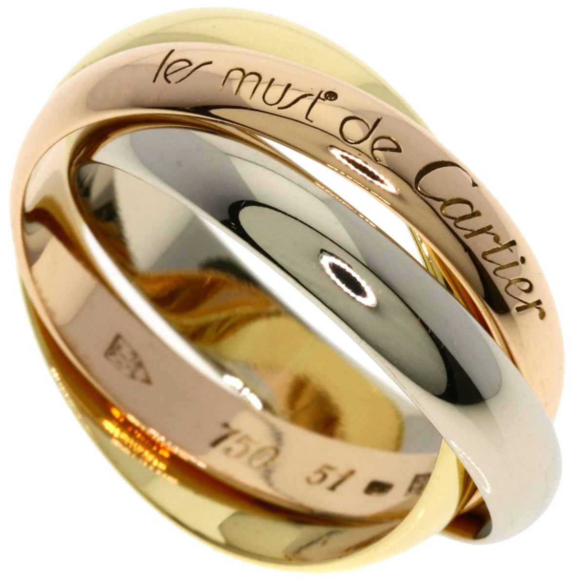 CARTIER Trinity #51 Ring K18 Pink Gold 18K Yellow GoldLadies [Used]