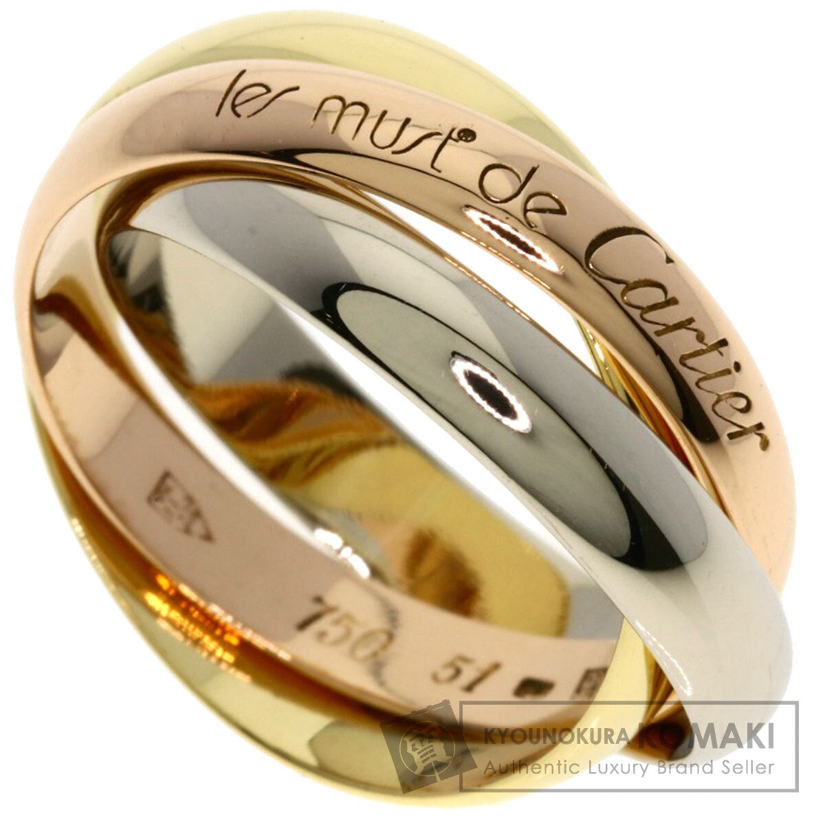 CARTIER Trinity #51 Ring K18 Pink Gold 18K Yellow GoldLadies [Used]