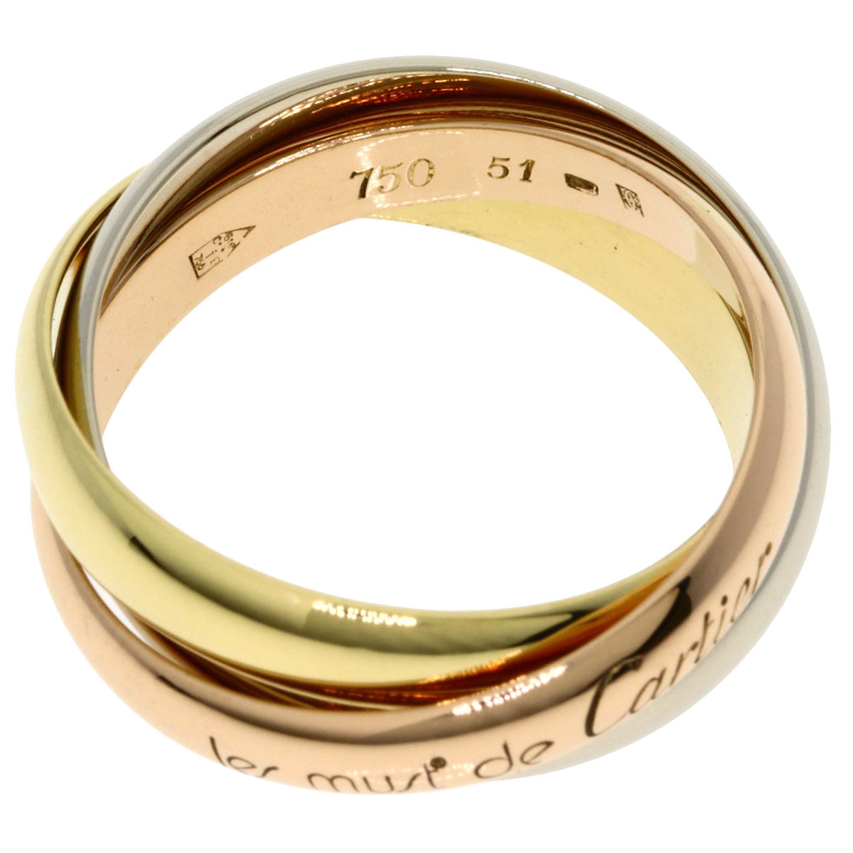 CARTIER Trinity #51 Ring K18 Pink Gold 18K Yellow GoldLadies [Used]