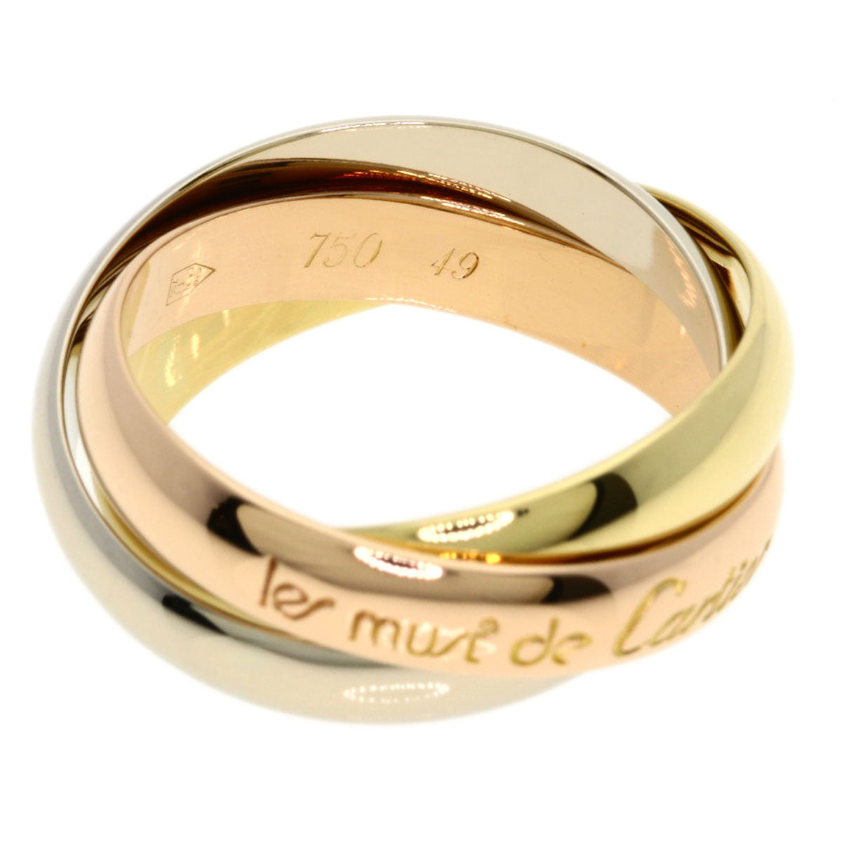 CARTIER 3 colors #49 Ring K18 Yellow Gold 18K Pink GoldLadies [Used]