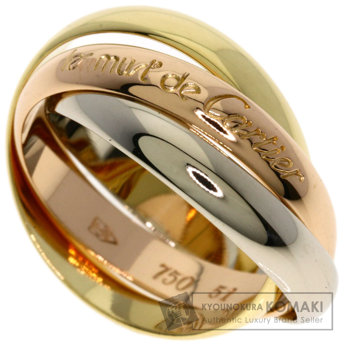 CARTIER Trinity #51 Ring K18 Pink Gold 18K Yellow GoldLadies [Used]