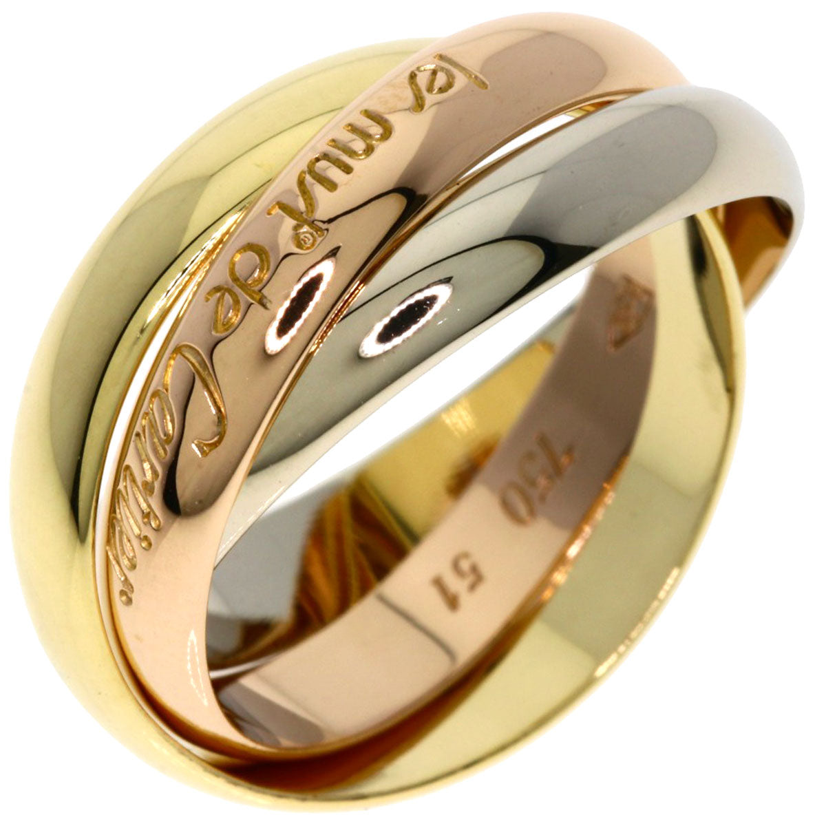 CARTIER Trinity #51 Ring K18 Pink Gold 18K Yellow GoldLadies [Used]