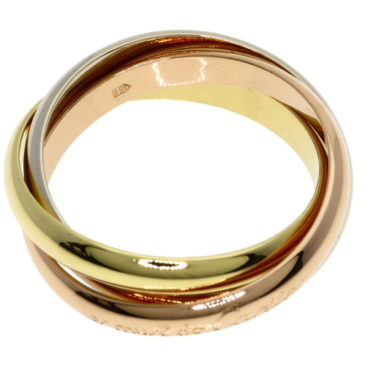 CARTIER Trinity #60 Ring K18 Yellow Gold 18K Pink GoldLadies [Used]