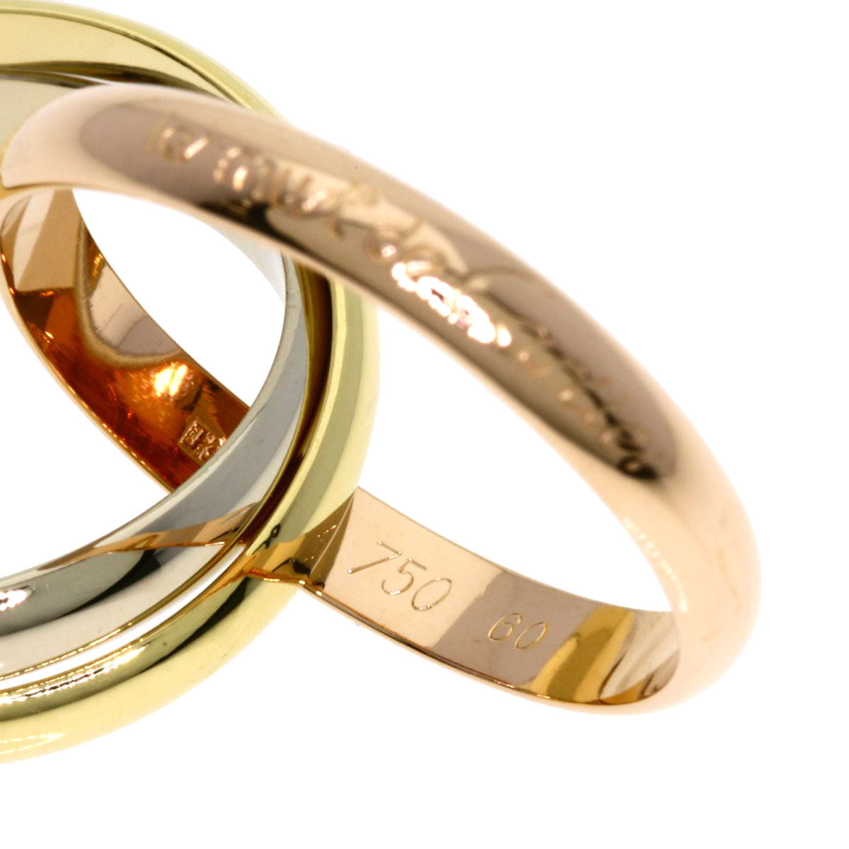 CARTIER Trinity #60 Ring K18 Yellow Gold 18K Pink GoldLadies [Used]