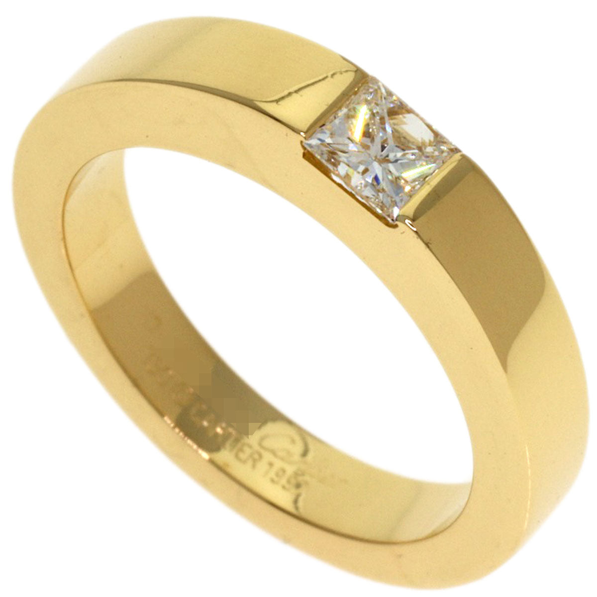 CARTIER Tank ring Diamond # 47 Ring K18 Yellow Gold Ladies [Used]
