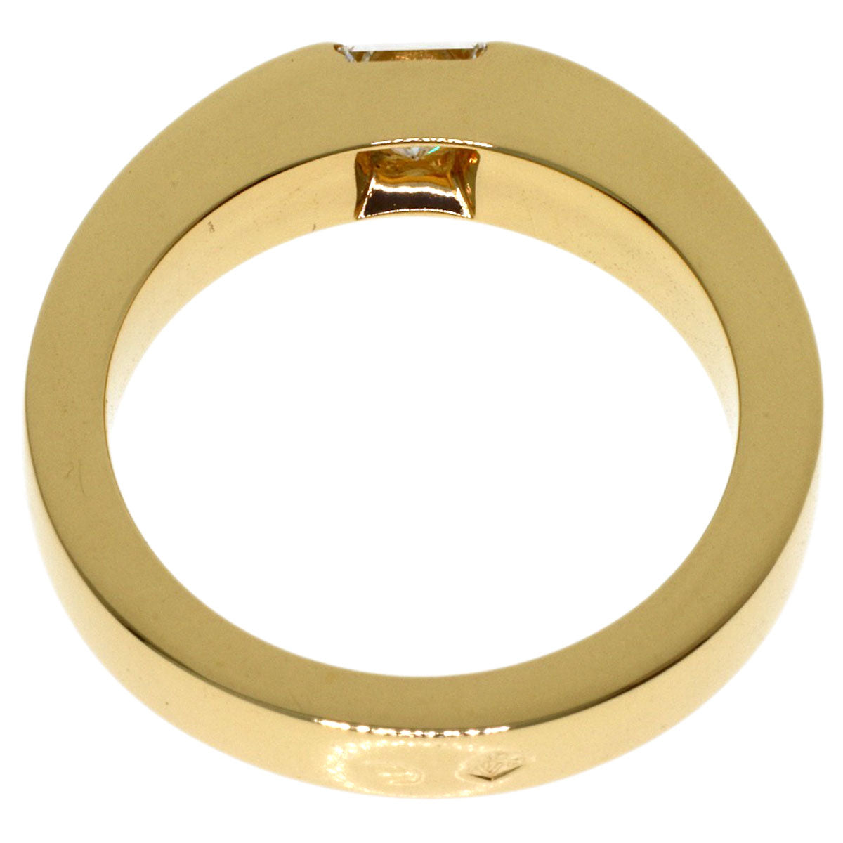 CARTIER Tank ring Diamond # 47 Ring K18 Yellow Gold Ladies [Used]
