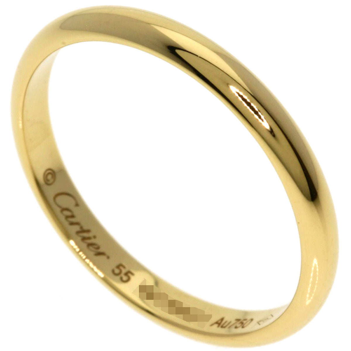 CARTIER Wedding Band #55 Ring K18 Yellow Gold Ladies [Used]