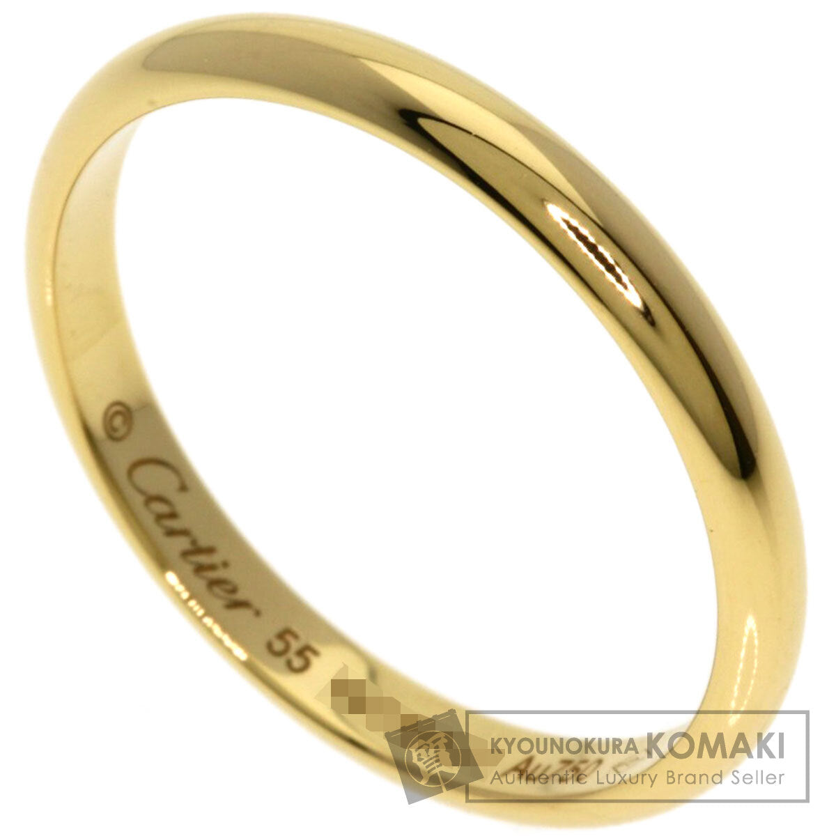 CARTIER Wedding Band #55 Ring K18 Yellow Gold Ladies [Used]