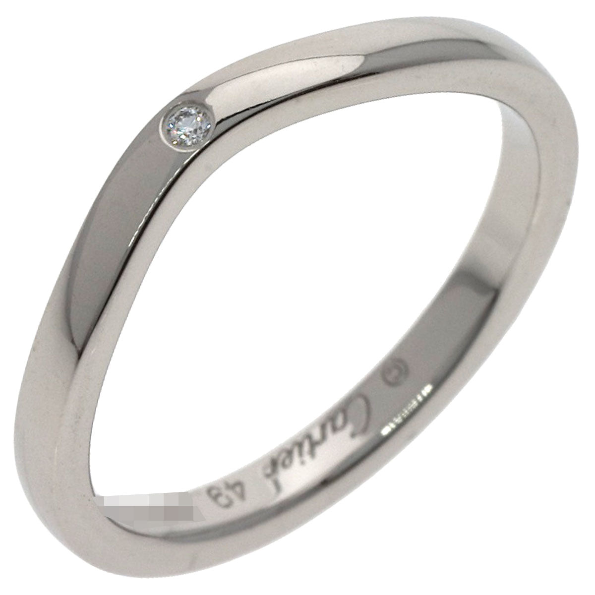 CARTIER Ballerina Curves 3P Diamond #49 Ring Platinum PT950 Ladies [Used]