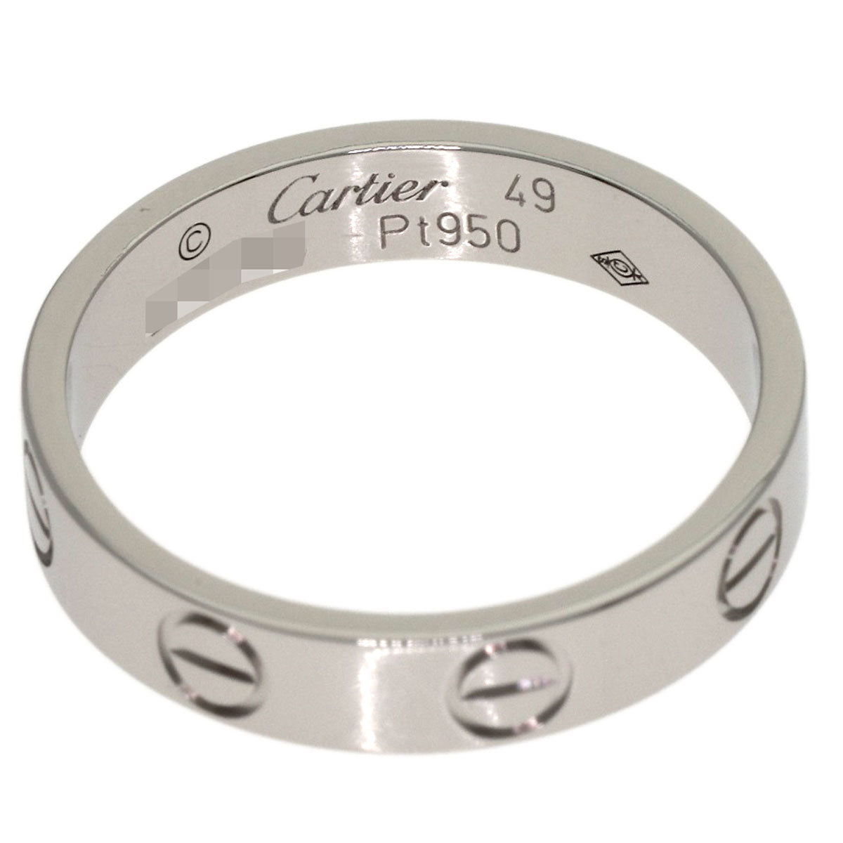 CARTIER Mini love ring #49 Ring Platinum PT950 Ladies [Used]