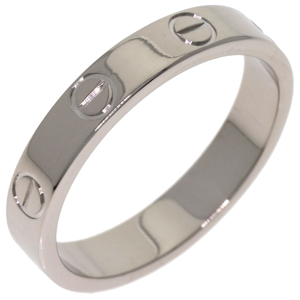 CARTIER Mini love ring #53 Ring K18 White Gold Ladies [Used]