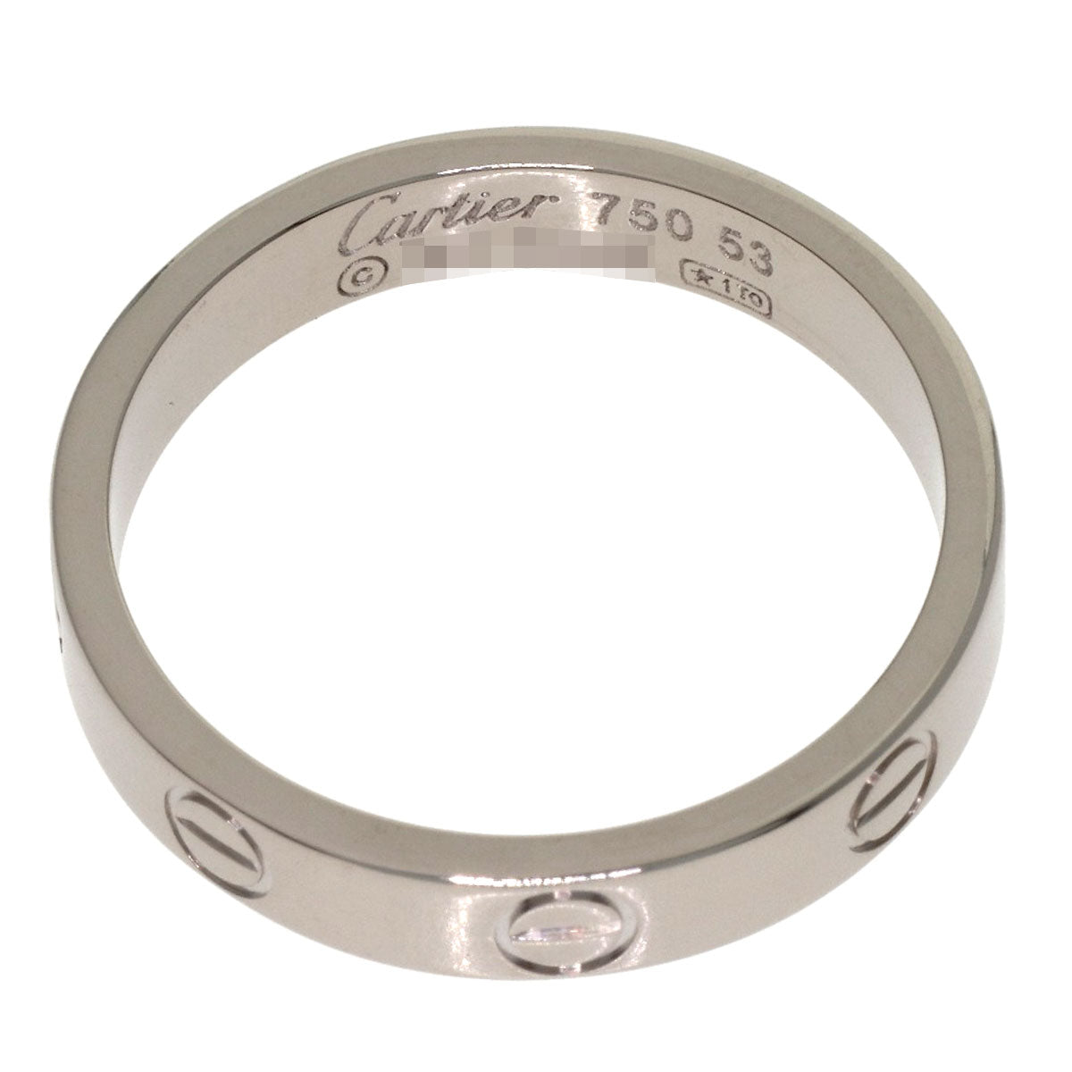 CARTIER Mini love ring #53 Ring K18 White Gold Ladies [Used]