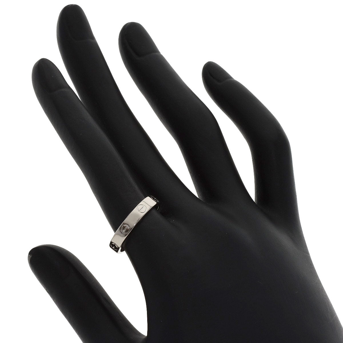 CARTIER Mini love ring #53 Ring K18 White Gold Ladies [Used]