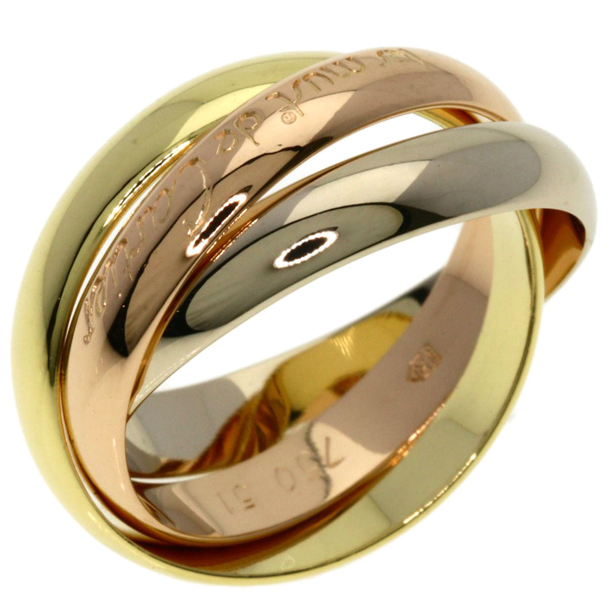 CARTIER Trinity #51 Ring K18 Yellow Gold K18 White GoldLadies [Used]