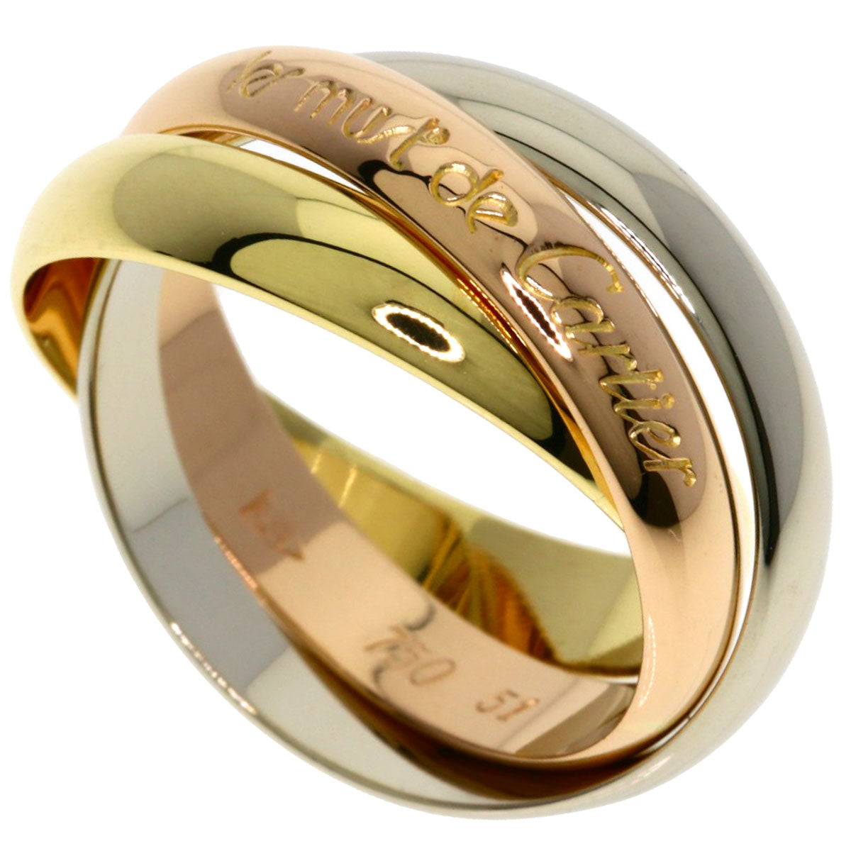 CARTIER Trinity #51 Ring K18 Pink Gold 18K Yellow GoldLadies [Used]