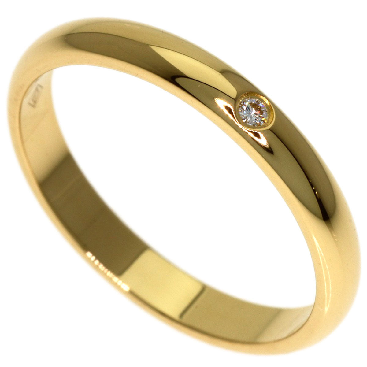 CARTIER Wedding 1P Diamond #49 Ring K18 Yellow Gold Ladies [Used]