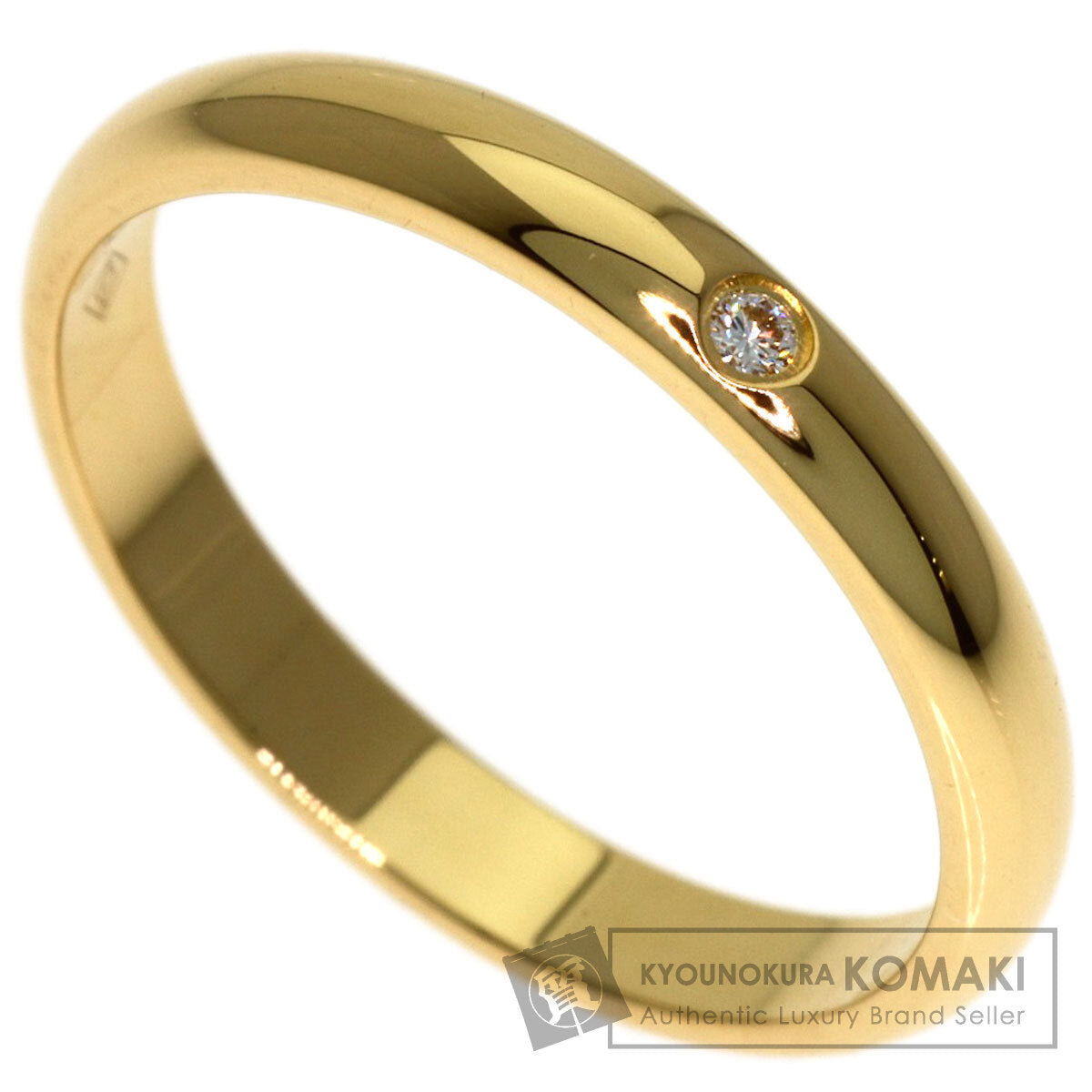 CARTIER Wedding 1P Diamond #49 Ring K18 Yellow Gold Ladies [Used]