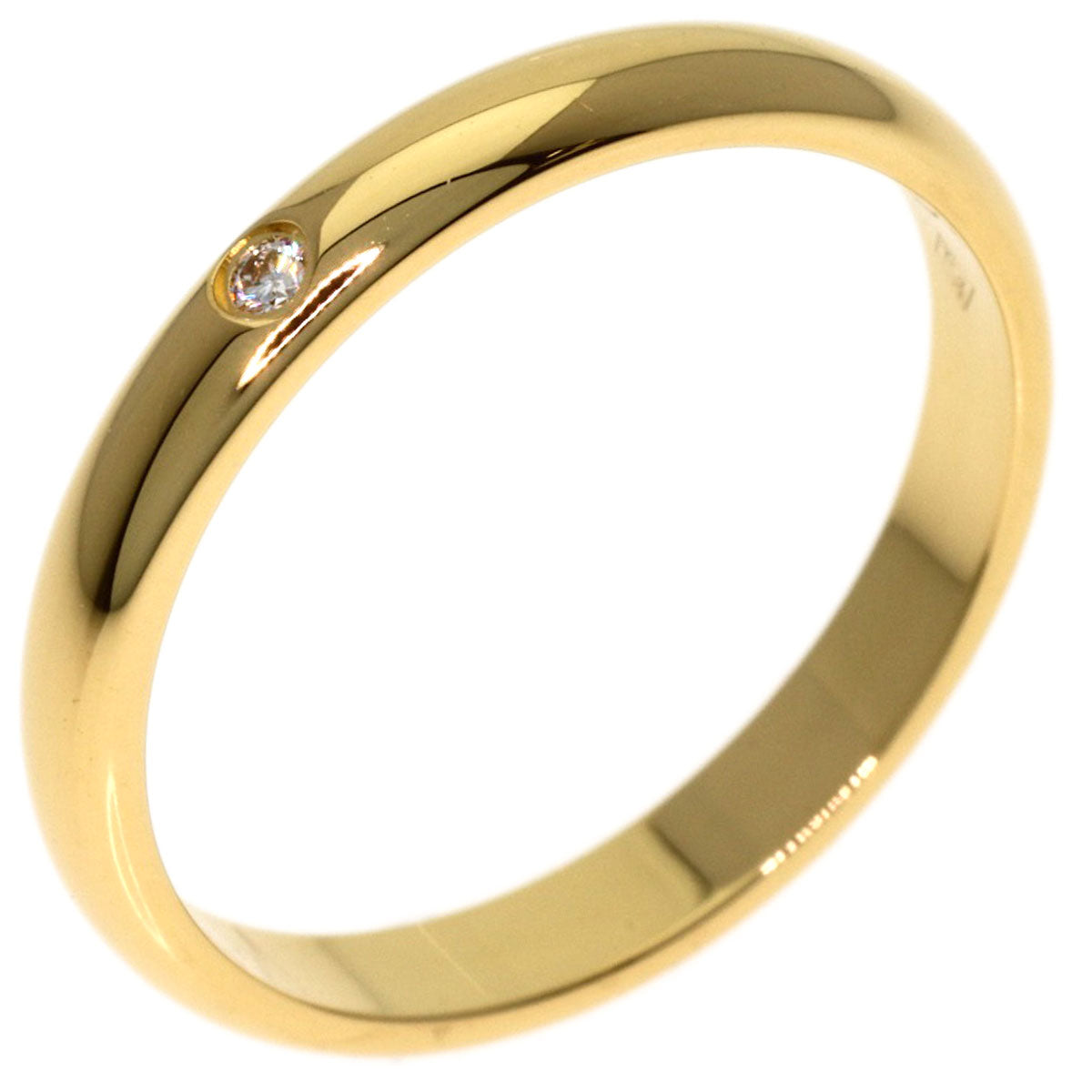 CARTIER Wedding 1P Diamond #49 Ring K18 Yellow Gold Ladies [Used]