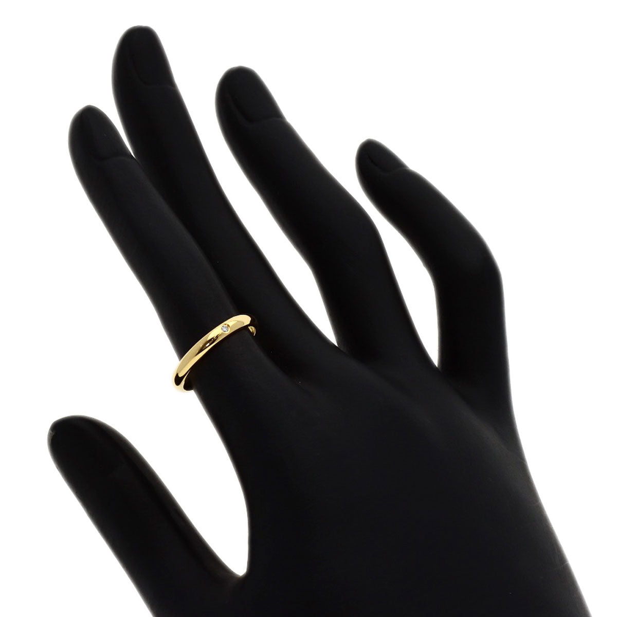 CARTIER Wedding 1P Diamond #49 Ring K18 Yellow Gold Ladies [Used]