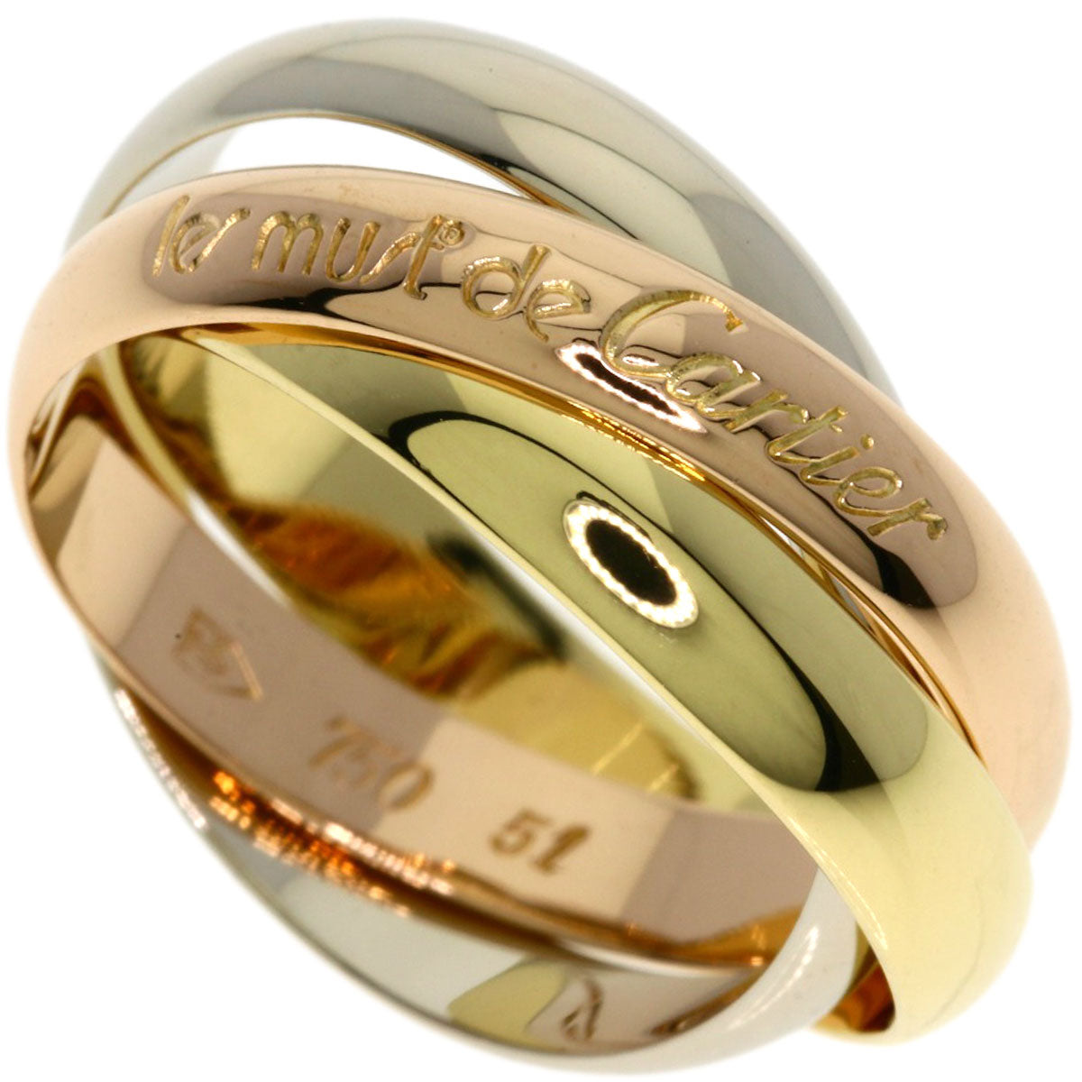 CARTIER Trinity #51 Ring K18 Pink Gold 18K Yellow GoldLadies [Used]