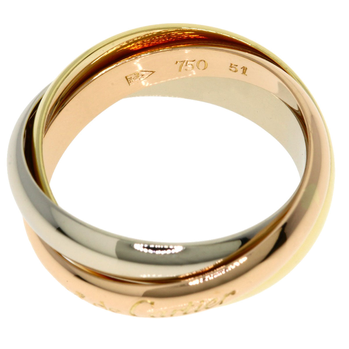 CARTIER Trinity #51 Ring K18 Pink Gold 18K Yellow GoldLadies [Used]