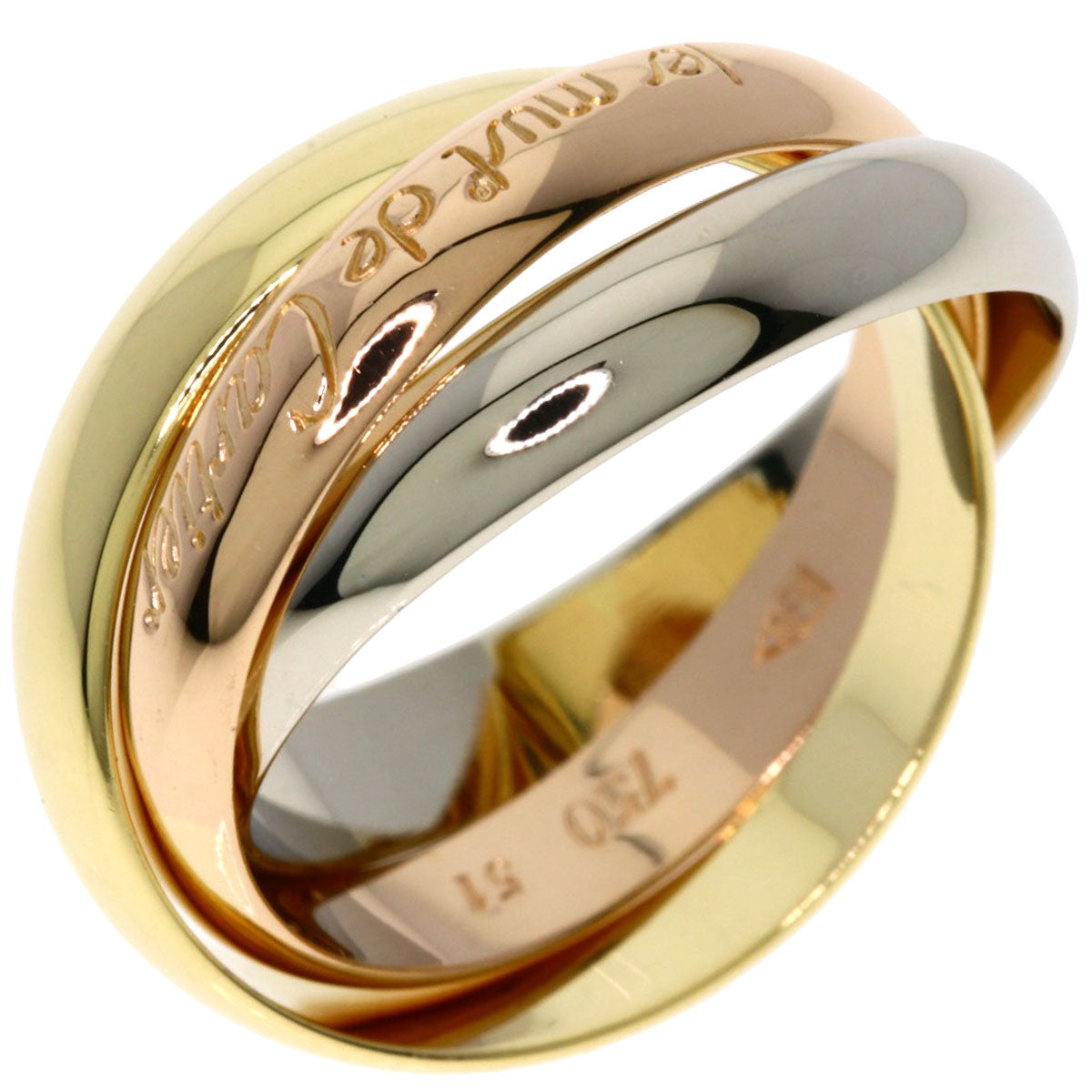 CARTIER Trinity #51 Ring K18 Pink Gold 18K Yellow GoldLadies [Used]