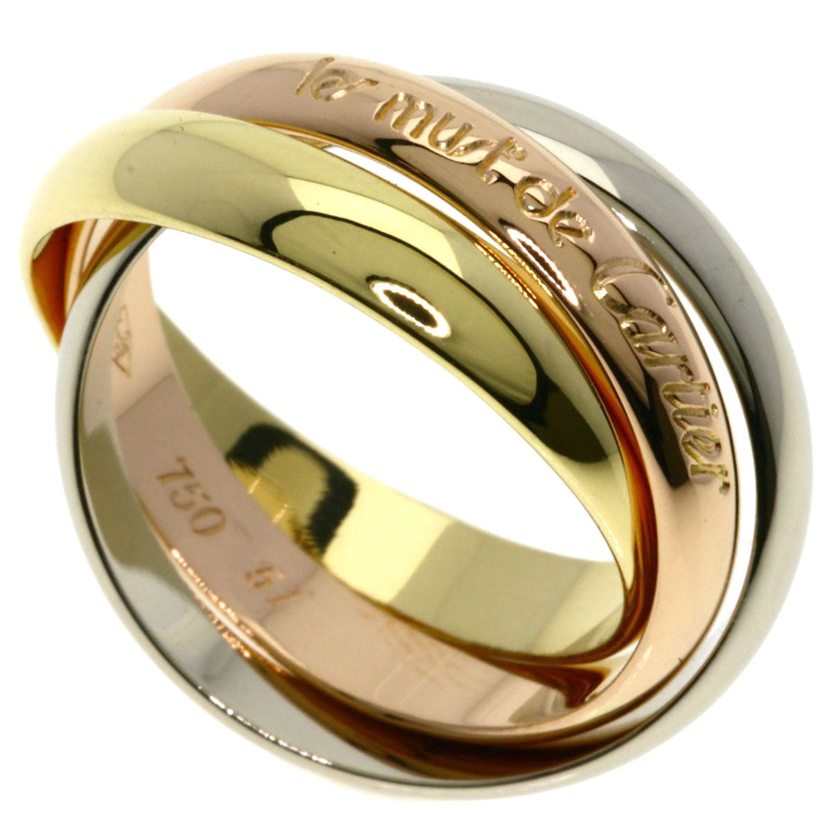 CARTIER Trinity #51 Ring K18 Yellow Gold K18 White GoldLadies [Used]