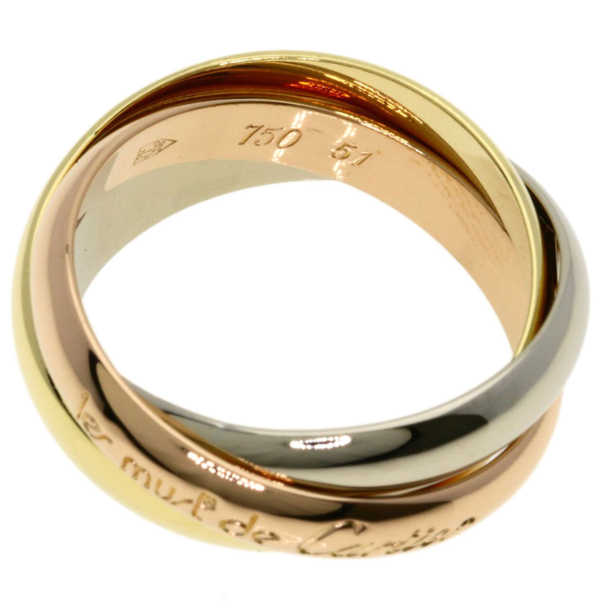 CARTIER Trinity #51 Ring K18 Yellow Gold K18 White GoldLadies [Used]