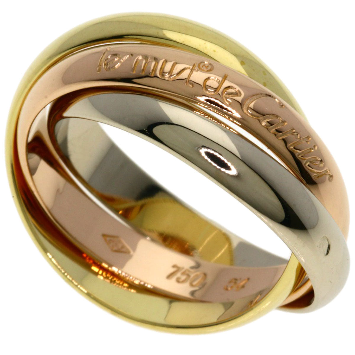 CARTIER Trinity #54 Ring K18 Yellow Gold K18 White GoldLadies [Used]