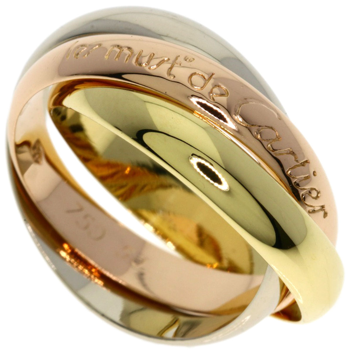 CARTIER Trinity #50 Ring K18 Pink Gold 18K Yellow GoldLadies [Used]
