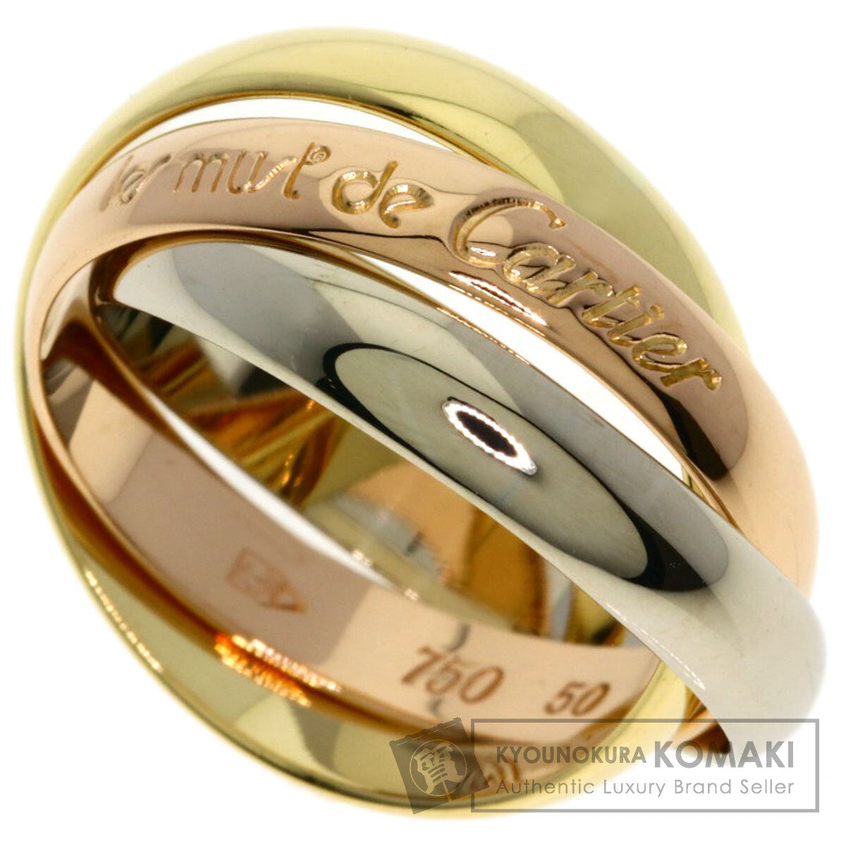 CARTIER Trinity #50 Ring K18 Pink Gold 18K Yellow GoldLadies [Used]