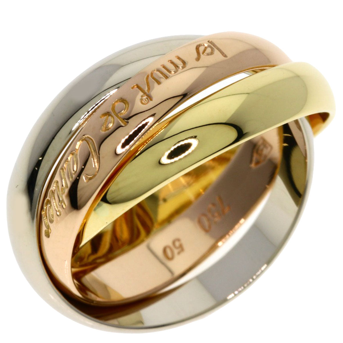 CARTIER Trinity #50 Ring K18 Pink Gold 18K Yellow GoldLadies [Used]